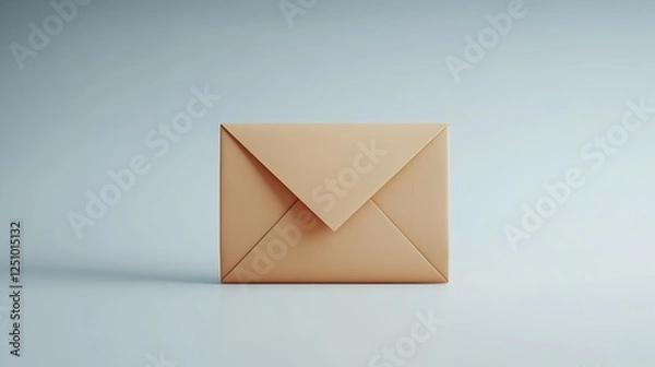 Fototapeta A mockup of an envelope on a neutral background with elegant shadows,