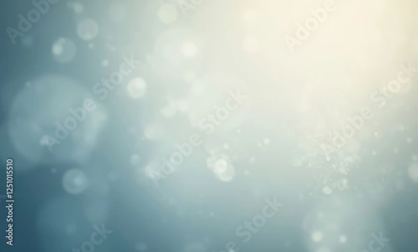 Fototapeta Soft blue bokeh background with light spots.