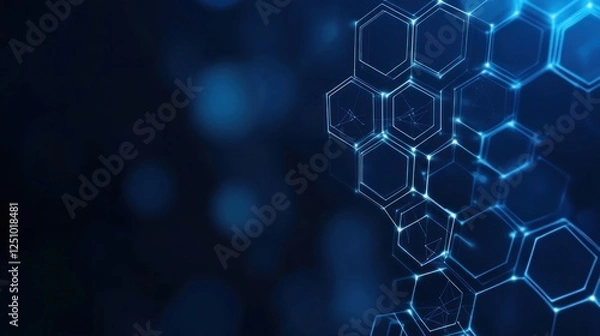 Obraz Abstract Hexagon Network: Digital Connection and Technology