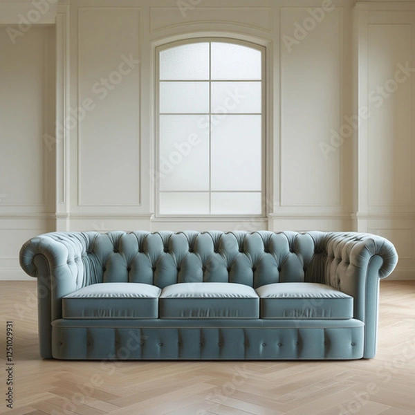 Obraz A couch is a soft, upholstered piece of furniture designed for sitting or lounging. It features cushions and armrests, often found in living rooms, providing comfort and relaxation for multiple people