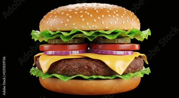 Fototapeta Juicy Cheeseburger generative AI