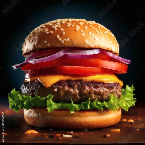 Obraz Juicy Cheeseburger 1 generative AI