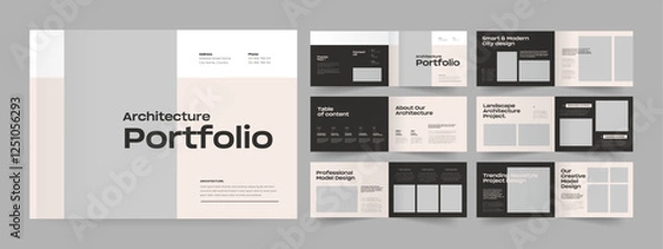 Fototapeta landscape Interview portfolio and architecture portfolio presentation design professional portfolio album