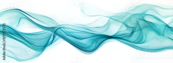 Fototapeta Smooth Abstract Teal Waves Flowing Gracefully,
Elegant Teal Fluid Waves Background
