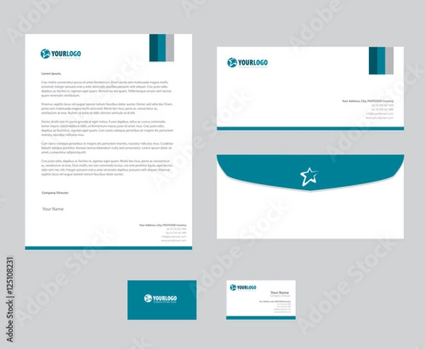Obraz corporate stationery template design 