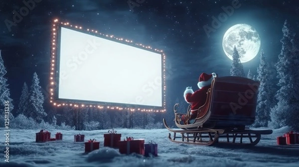 Obraz Santa's Night Drive-in Movie