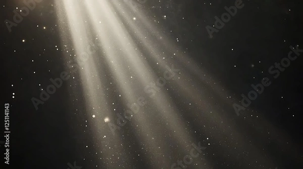 Fototapeta Light rays shining on dark background