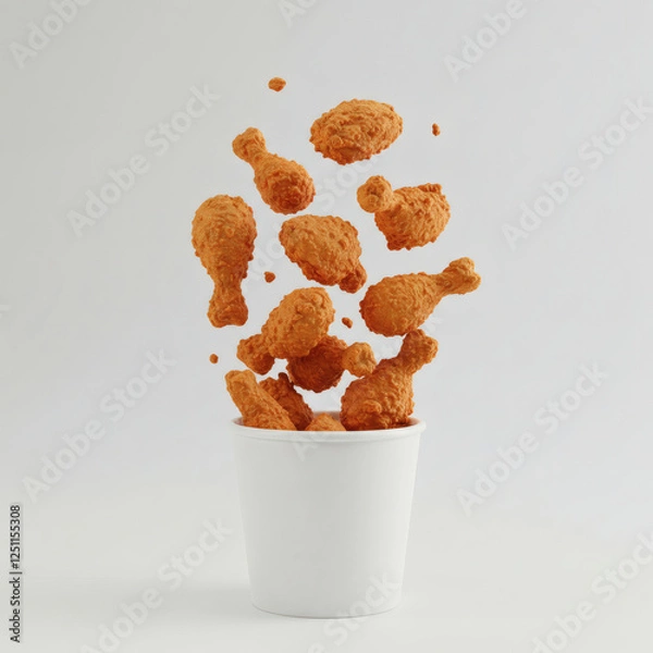 Obraz Crispy Fried Chicken Bucket generative AI 