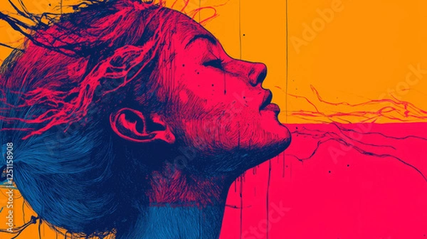 Obraz Vivid Abstract Expressionist Artwork Portraying Inner Turmoil