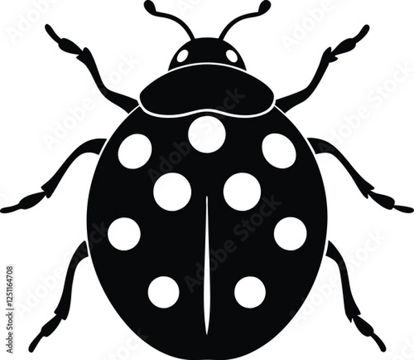 Fototapeta ladybug icon, ladybug silhouette vector illustration 