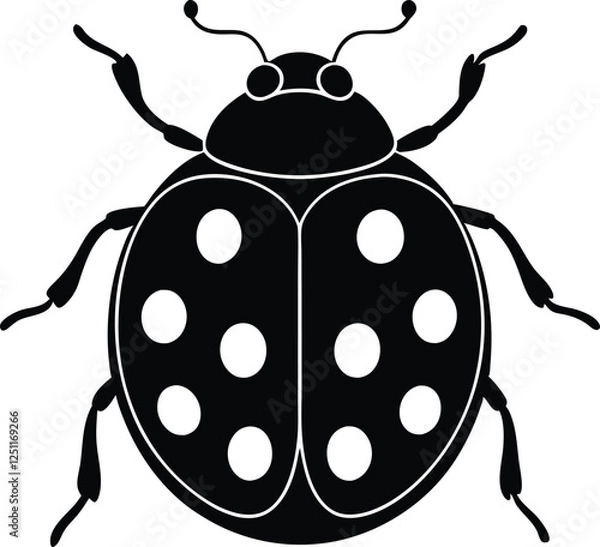 Fototapeta ladybug icon, ladybug silhouette vector illustration 