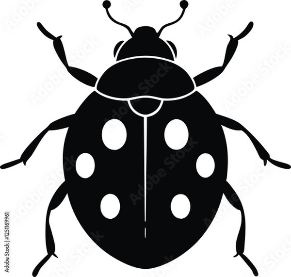 Fototapeta ladybug icon, ladybug silhouette vector illustration 