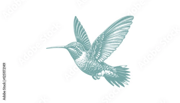 Obraz hummingbird vector | bird vector | hummingbird illustration | hummingbird silhouette | hummingbird tattoo | hummingbird engraving | hummingbird drawing