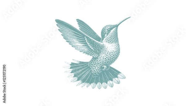Obraz hummingbird vector | bird vector | hummingbird illustration | hummingbird silhouette | hummingbird tattoo | hummingbird engraving | hummingbird drawing