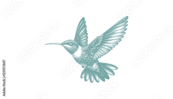 Obraz hummingbird vector | bird vector | hummingbird illustration | hummingbird silhouette | hummingbird tattoo | hummingbird engraving | hummingbird drawing