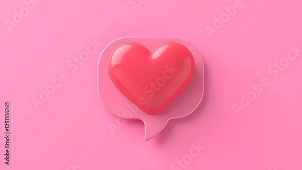 Obraz pink heart on a pink background