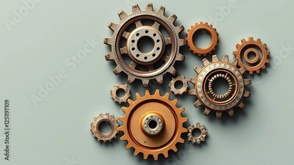 Obraz old rusty gears