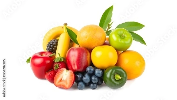 Obraz fruits on white background