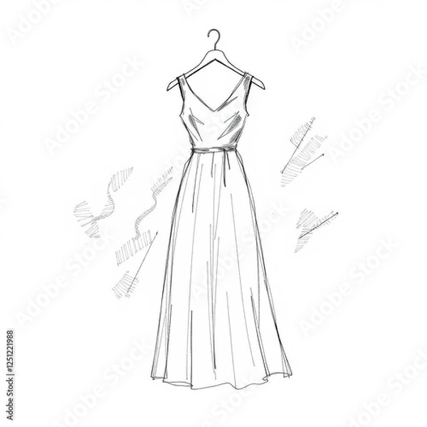 Obraz A dress is a garment worn by women or girls, typically consisting of a bodice and skirt, designed for various occasions. It can be casual, formal, or elegant, offering versatility and style.
