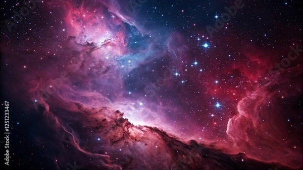 Obraz Abstract Deep Space purple Nebula Background