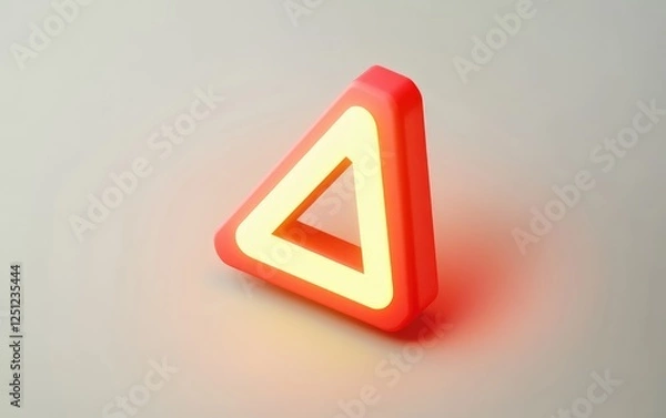 Fototapeta Red triangle warning sign