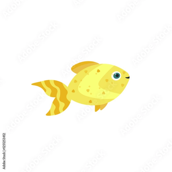 Obraz yellow fish on a white background.vector illustration