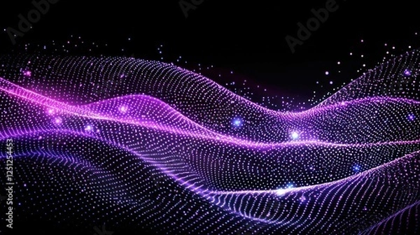 Fototapeta Abstract Glowing Dotted Wave Pattern Background