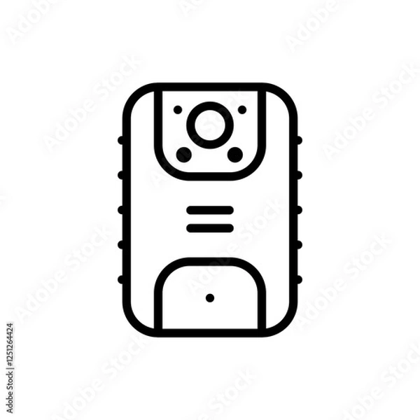 Fototapeta Bodycam line icon, body camera made linear style, sign camera for use logo and other design.