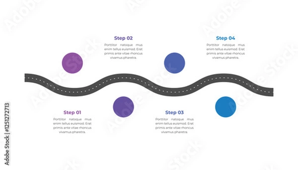 Obraz 4 steps timeline roadmap infographic concept