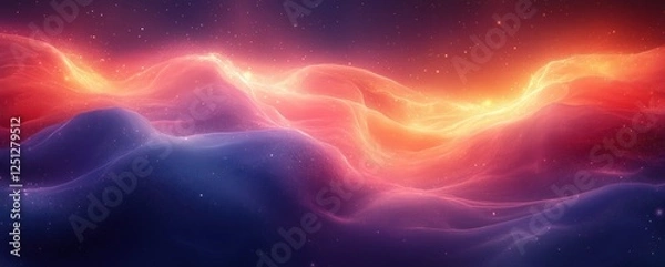 Fototapeta Abstract Gradient Background Featuring Purple to Orange Hues Soft Lighting Dreamy Texture Design with Copy Space