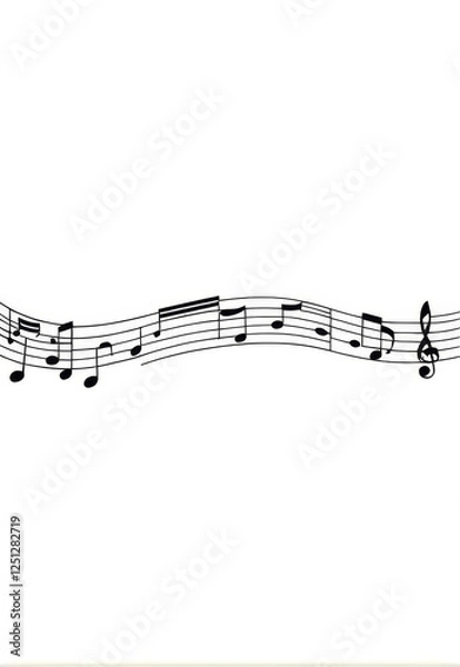 Obraz Colored note music staff elements