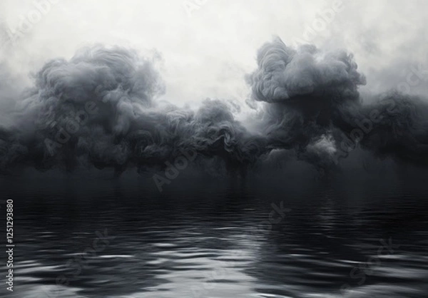 Fototapeta Abstract black clouds in water