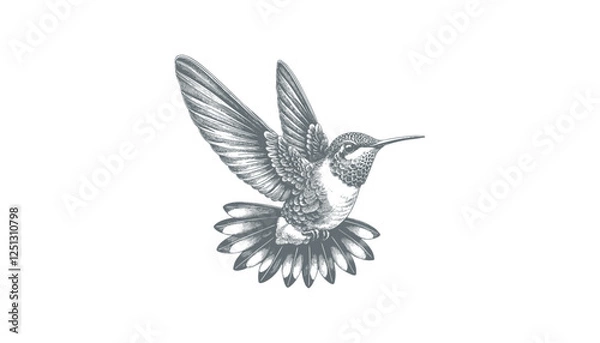 Fototapeta hummingbird vector | bird vector | hummingbird illustration | hummingbird silhouette | hummingbird tattoo | hummingbird engraving | hummingbird drawing