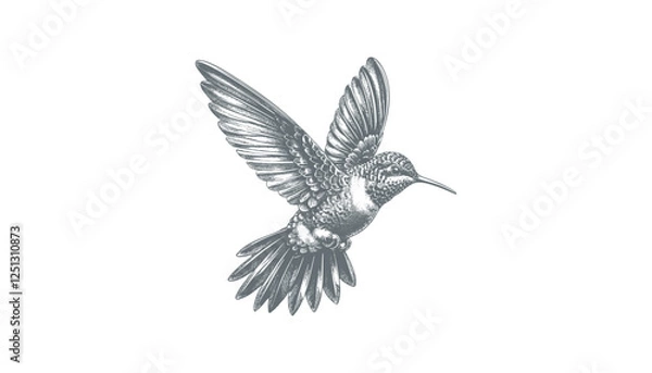Fototapeta hummingbird vector | bird vector | hummingbird illustration | hummingbird silhouette | hummingbird tattoo | hummingbird engraving | hummingbird drawing