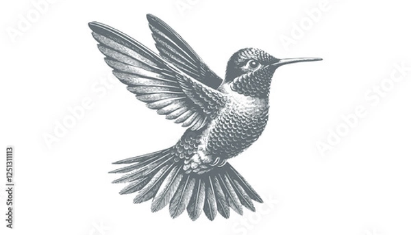 Fototapeta hummingbird vector | bird vector | hummingbird illustration | hummingbird silhouette | hummingbird tattoo | hummingbird engraving | hummingbird drawing