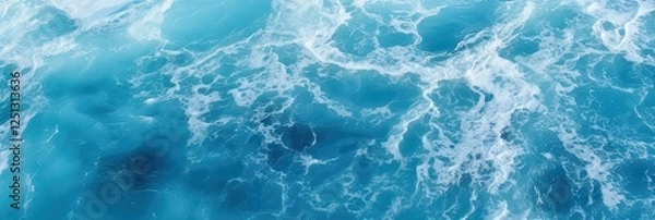 Fototapeta High-Resolution Aerial View of Turquoise Ocean Water with Intricate Waves and Textures Capturing the Beauty of the Sea and Coastal Serenity