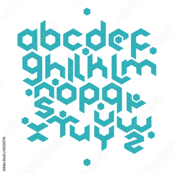 Obraz hexagonal futuristic alphabet