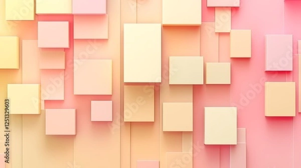 Fototapeta Abstract Pastel Cubes Geometric Pattern Design