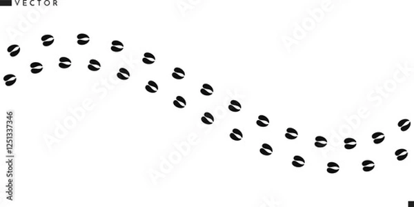 Obraz Texas longhorn bull footprint silhouette. Animal footprint vector illustration 