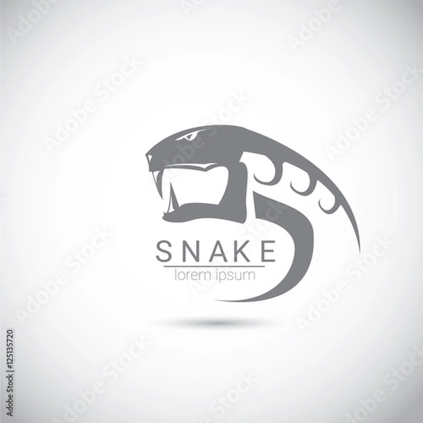 Fototapeta vector snake simple black logo design element.