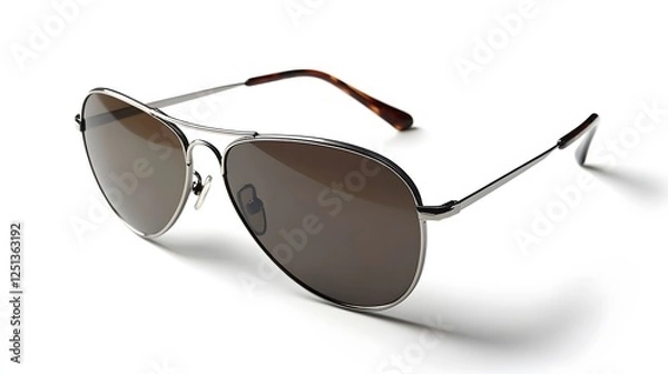 Fototapeta A cool pair of aviator sunglasses, isolated on white