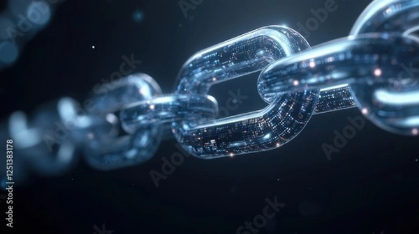 Obraz Glowing chain link symbolizing blockchain technology and decentralized global communication