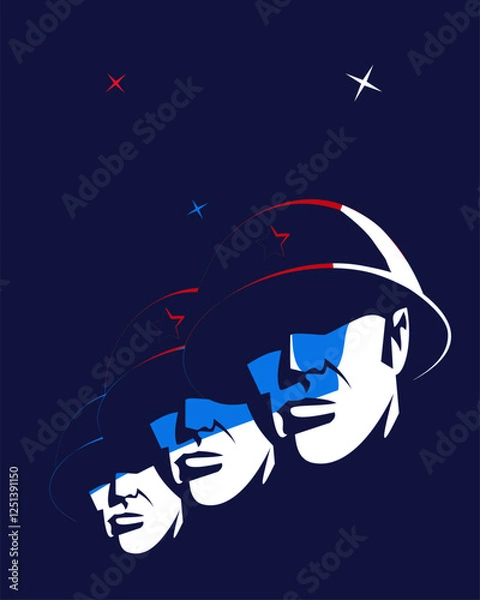 Obraz Soldiers of the Russian army. Vector illustration.