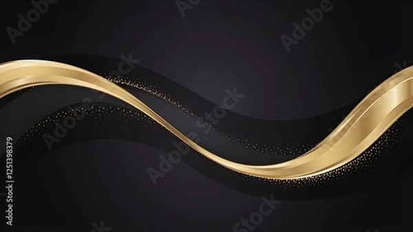 Obraz abstract background with golden wave