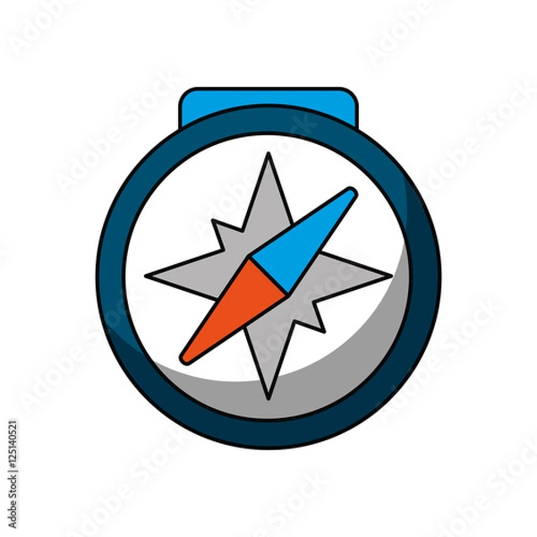 Fototapeta Compass icon. Instrument tool navigation and location theme. Isolated design. Vector illustration