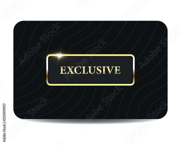 Fototapeta Luxury black card with gold VIP label, VIP certificates and tags with shiny gold wreath on black badges. Vector luxury illustration