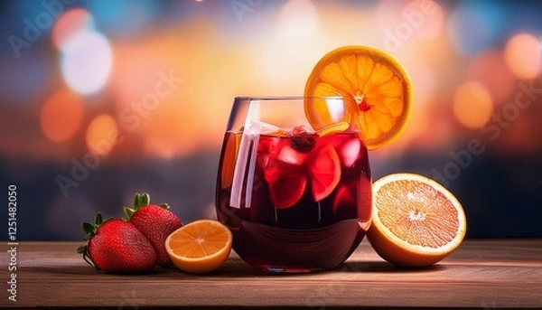 Obraz glass of sangria, AI generated