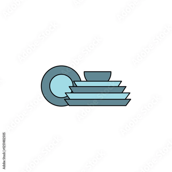 Obraz dishes vector type icon