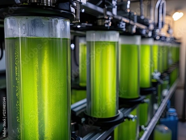 Obraz Cultivating the Future: Algae Biofuel Production in a Controlled Environment