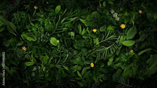 Fototapeta A vibrant image showcasing a symmetrical arrangement of fresh vegetables, perfect for culinary or health-related projects.